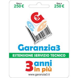 Garanzia3 Estensione di servizio tecnico 3 anni in più con massimale di copertura a 250 euro